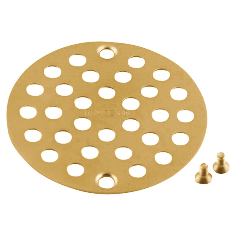 Moen 102763BG 4-Inch Screw-In Shower Strainer Drain Cover, Brushed Gold - Image 1